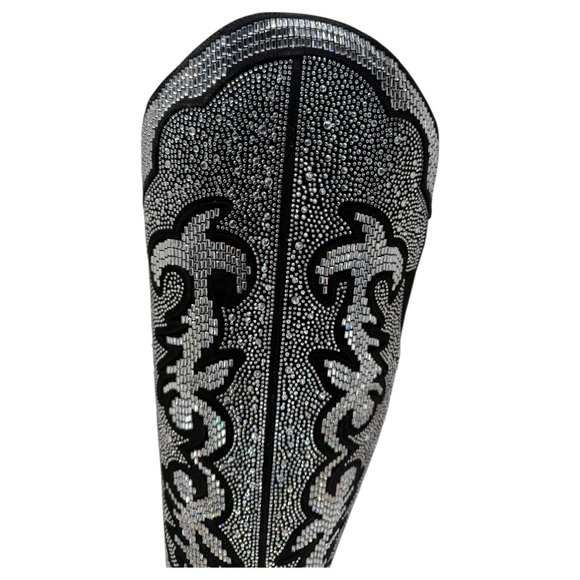 INC Iresa4 Rhinestone Crusted Western Style OTK Heeled Womens Boots Size 12M - Picture 9 of 15